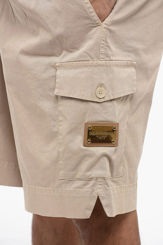 Shorts Cargo a 3 Pinces in Cotone Stretch
