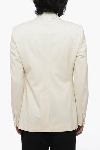 Wool Blend Single Breasted Blazer With Shawl Lapel