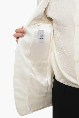 Wool Blend Single Breasted Blazer With Shawl Lapel
