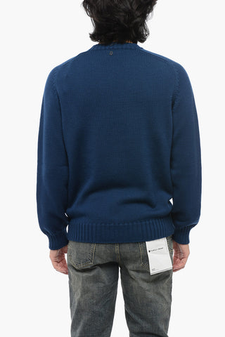 Solid Color Wool Crew-neck Sweater