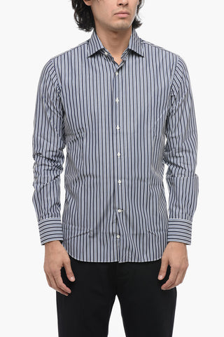 Spread Collar Pencil Striped Shirt