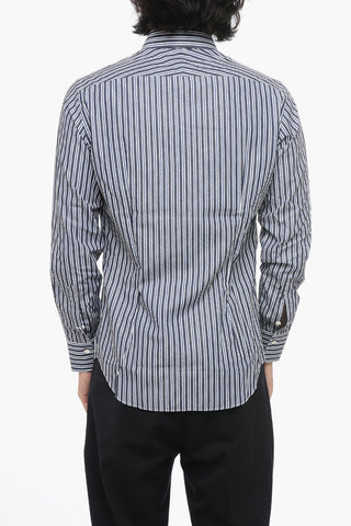 Spread Collar Pencil Striped Shirt
