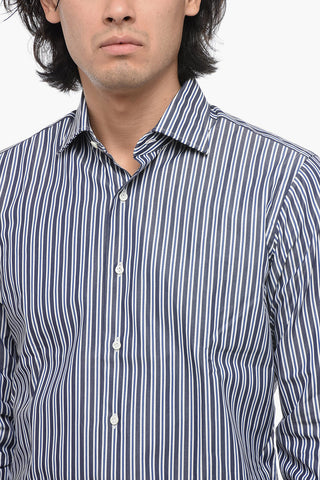 Spread Collar Pencil Striped Shirt