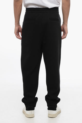 EMPORIO Single-pleated Cotton Blend Sweatpants