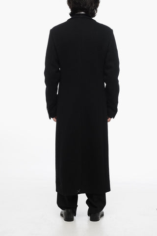 Cappotto In Lana Monopetto Sfoderato