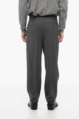 Pleated Regular-Fit Wool Pants