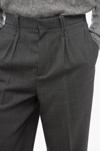 Pleated Regular-Fit Wool Pants