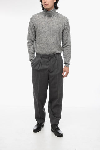 Pleated Regular-Fit Wool Pants