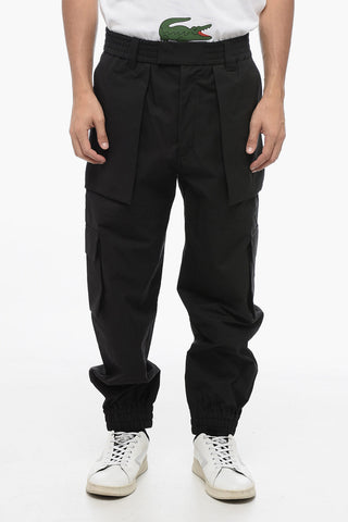 Pantaloni Cargo in Cotone con Polsini