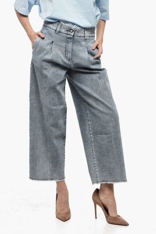 Wide-Leg Denims with Front Pleats