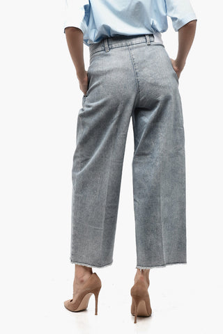 Wide-Leg Denims with Front Pleats