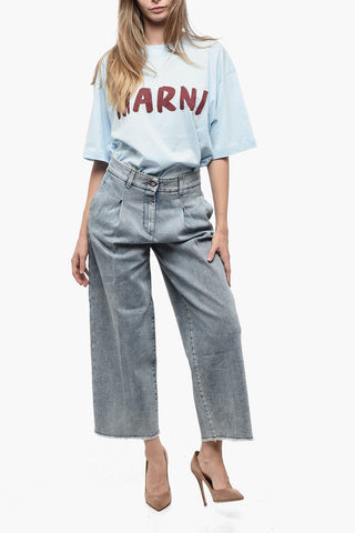 Wide-Leg Denims with Front Pleats