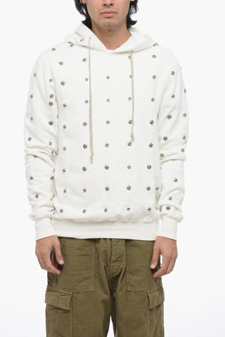 DRKSHDW Cotton Hoodie with Decorative Snap Buttons