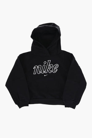 Cotton Fleece Hoodie with Contrast Logo
