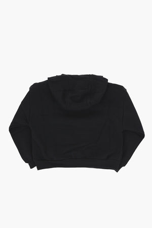 Cotton Fleece Hoodie with Contrast Logo