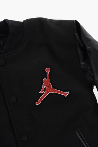AIR JORDAN Padded Varsity Jacket with Faux Leather Sleeves