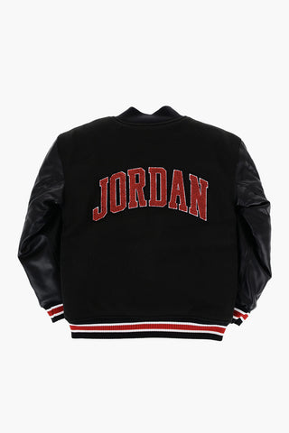 AIR JORDAN Padded Varsity Jacket with Faux Leather Sleeves