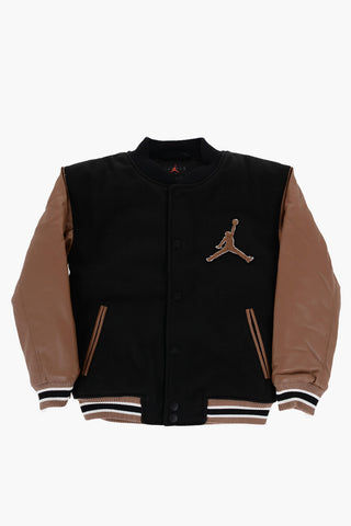AIR JORDAN Two-Tone Varsity Jacket with Snap Buttons