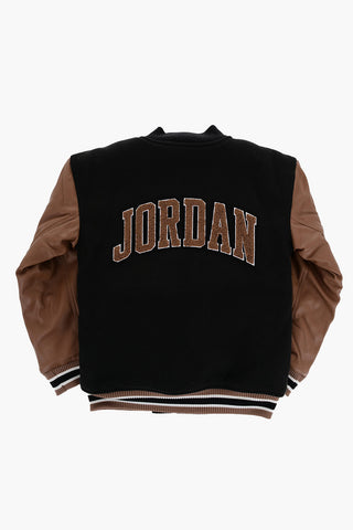 AIR JORDAN Two-Tone Varsity Jacket with Snap Buttons