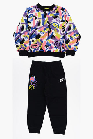 Set Bedrucktes Sweatshirt und Jogginghose