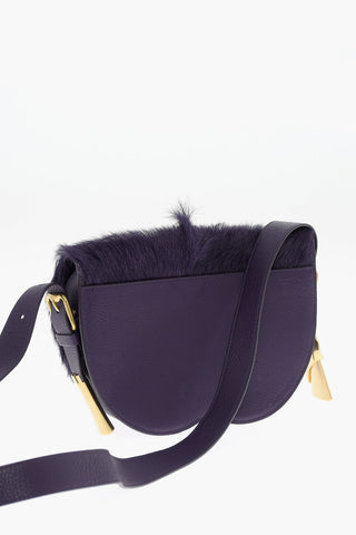 Satchel-Tasche CHESS aus Leder mit Ponyfell-Detail