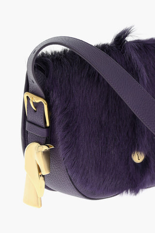 Satchel-Tasche CHESS aus Leder mit Ponyfell-Detail