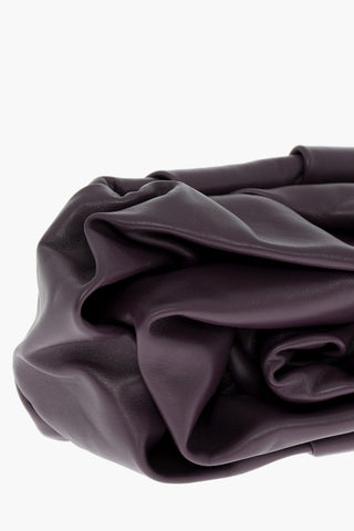 Leather ROSE Clutch with Pleated Detail