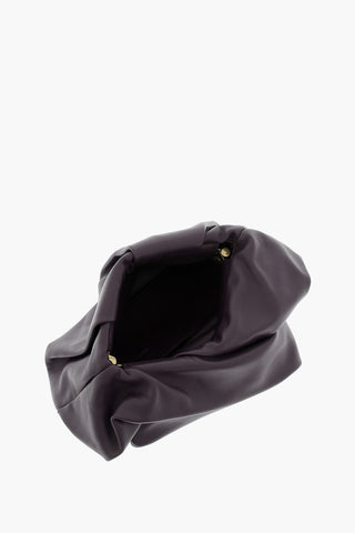 Leather ROSE Clutch with Pleated Detail