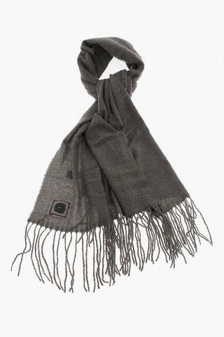 Solid Color Wool Blend Scarf with Fringes
