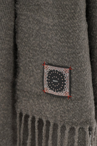 Solid Color Wool Blend Scarf with Fringes
