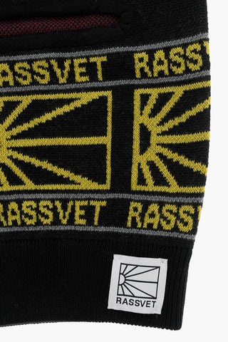 Passamontagna a Righe con Logo a Contrasto
