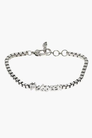 Silver-Effect Bracelet with Logo