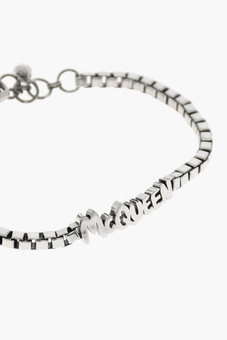 Silver-Effect Bracelet with Logo