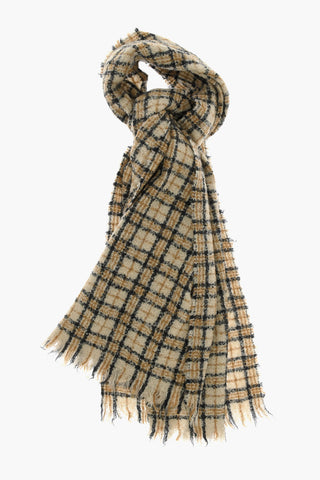Check MENT Scarf with Fringes