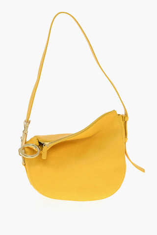 Textured Leather SM KNIGHT Shoulder Bag with Metal Details