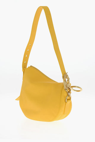 Textured Leather SM KNIGHT Shoulder Bag with Metal Details