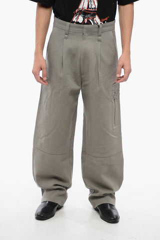 Single-pleated Virgin Wool Cargo Pants