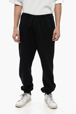 Fleeced Cotton Sweatpants with Cuffs