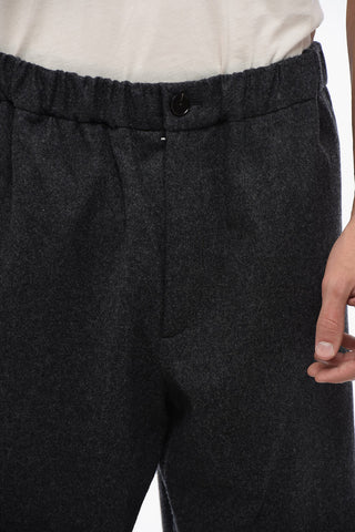 Wool Cloth Pants with Elastic Waistband