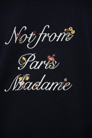 Merino Wool Crew-neck Sweater with Embroidery