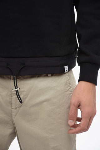Fleeced-Cotton LAS VEGAS Crew-neck Sweatshirt with Frontal Zip