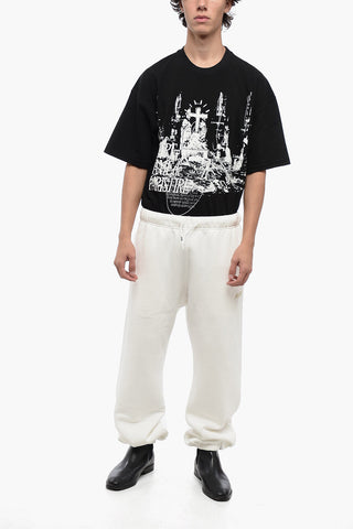Fleeced-Cotton Joggers with Drawstring Waist