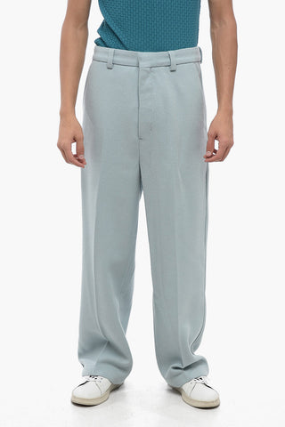 Chinohose aus Wollstoff mit verdecktem Verschluss