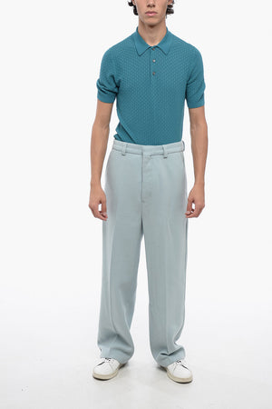 Chinohose aus Wollstoff mit verdecktem Verschluss