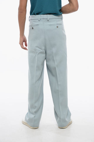 Chinohose aus Wollstoff mit verdecktem Verschluss