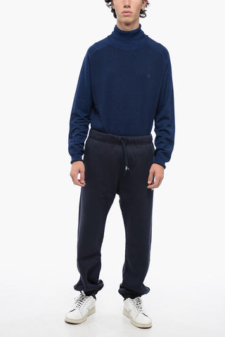 Joggers in Cotone Felpato con Logo a Contrasto