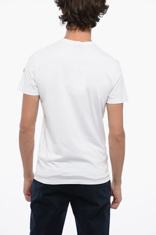 T-Shirt Girocollo in Cotone con Logo Ricamato
