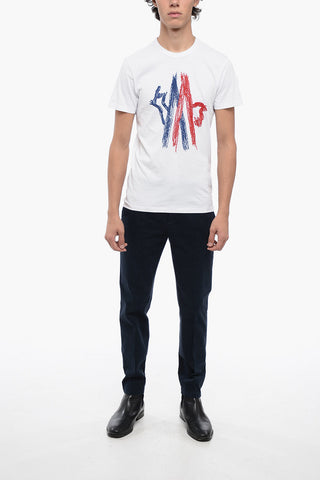 T-Shirt Girocollo in Cotone con Logo Ricamato