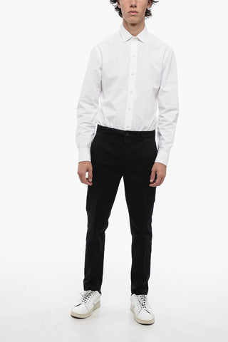 Cotton Twill Pants with Flap Pocket