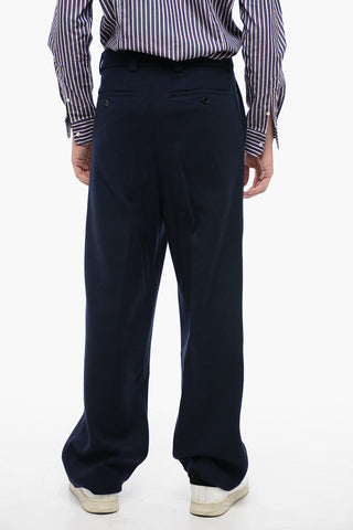 Chinohose aus Wollstoff mit verdecktem Verschluss